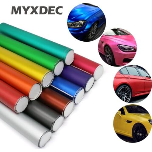 Hot 100*30CM Polymeric PVC Matte Chrome Vinyl Car Wraps Sticker Color Changing Motorcycle Sticker With Air Bubble Car Decoration
