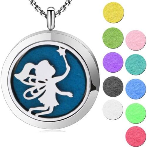 Christmas Aromatherapy Essential Oil Surgical Stainless Steel Perfume Diffuser Locket Necklace Pendant