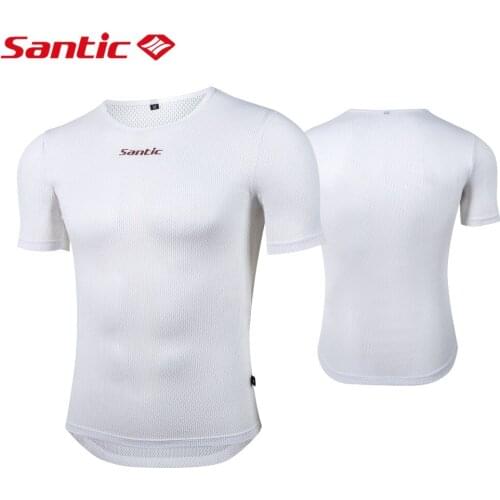 Santic Men Cycling Short-sleeve Sports Shirt Cycling Short-sleeve Running Fitness Vest Quick-drying Breathable Wicking Fabric