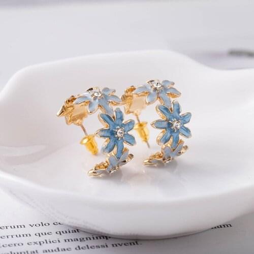 Earrings 2021 Trend New Korean Fashion Hoop Earrings 925 Silver Fashion Simplicity Vintage Drip Oil Alloy Jewelry-Accessories