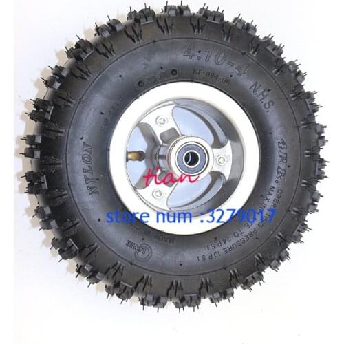 Free shipping 4.10/3.50-4 tires wheels 3.50 / 4.10 - 4" Inch Wheel Rim Tyre Tire 49cc Mini Quad Dirt Bike ATV Buggy