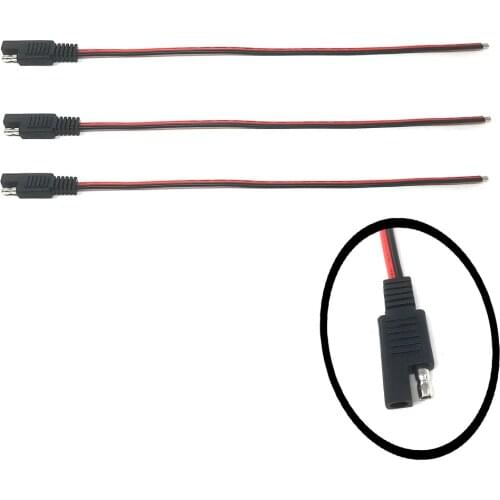30cm 3Pcs 18AWG SAE Extension Cable 2-Pin SAE Quick Connector Disconnect Plug Output Cable 10A Solar Battery Panel SAE Plug