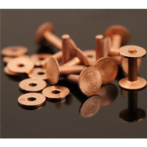 High quality Copper rivets & burrs 1/2" leather craft belt luggage rivets studs Permanent Tack Fasteners