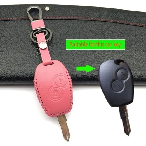 High Quality genuine leather car key cover ,2 button for Renault Clio Scenic Megane Duster Sandero Koleos Captur Twingo