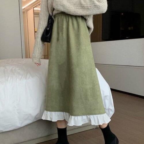Sweet Girl Autumn/Winter French Renaissance Vintage Gentle Fairy Elegant Skirt Offiec Lady High Waist Chiffon Long Midi Skirts