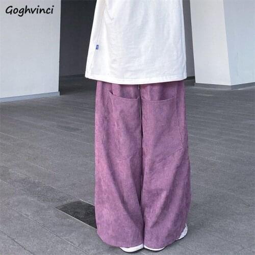 Women Baggy Pants Big Pockets Boyfriend Hipster Corduroy Casual Harajuku Cool Girls Soft Mopping Teenagers Females Trousers Chic