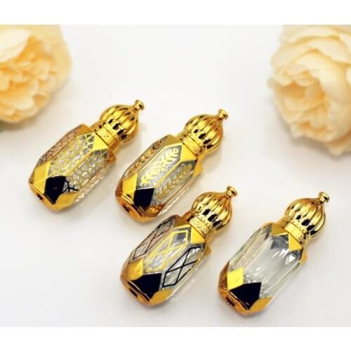 Wholesale 6ml Roll On Bottle High-grade Gold Glass Perfume Bottle Portable Empty Roller Essential Oil Bottles 10/30/50pcs