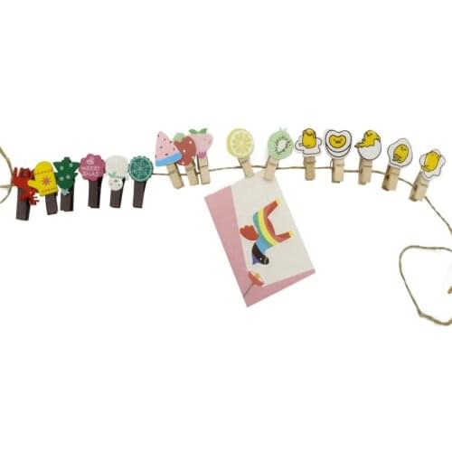 100pcs/lot Lovely Fruits Eggs Christmas Gift Wooden Clips For Photo Clips Craft Decoration Clips Pegs Accessoir Bureau