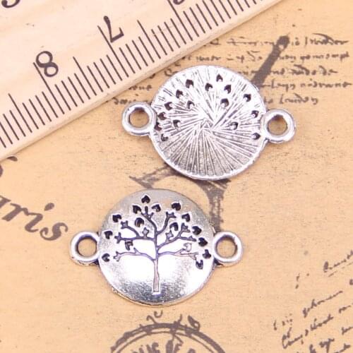 120pcs Jewelry Charms peace tree connector 23x16mm Antique Silver Plated Pendants Making DIY Handmade Tibetan Silver Jewelry