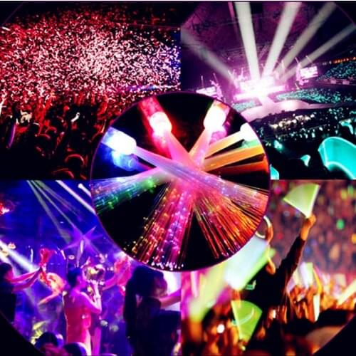 20pcs/lot 35cm led flashing stick colorful glow fiber optic stick concert cheer up props light magic wands party decoration