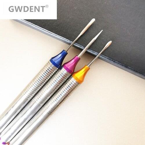 3Pcs Dental Elevator Flex Periotome Root Tooth Extraction Screw Dental Root Screw Extractor Sand Blasting Dental Extraction Tool
