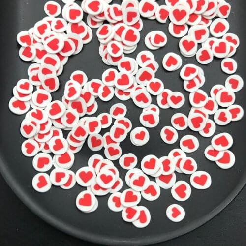60g Red Heart Polymer Clay Slices Sprinkles for Kids Diy,Craft/Nail Art/Scrapbook Decoration,Filler Polymer Clay Embellishments