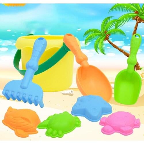 8Pcs Kids Outdoor Beach Bucket Shovel Rake Mold Water Sand Play House Toy Set