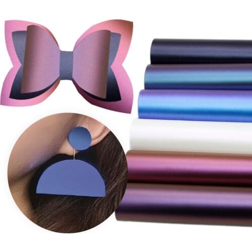 David accessories 20*33cm Smooth Iridescent Faux Synthetic Leather Fabric DIY Bow Bag Phone Cover Material Decoration,1Yc8464