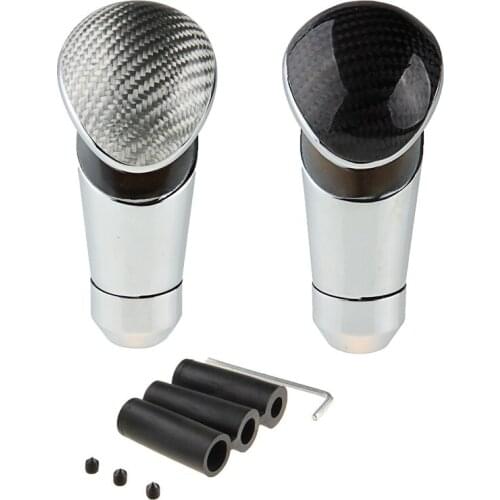 Aluminum Car Gear Shift Knob Black/Silver Carbon Fiber Gear Stick Lever Knob Manual Transmission Gear Knobs