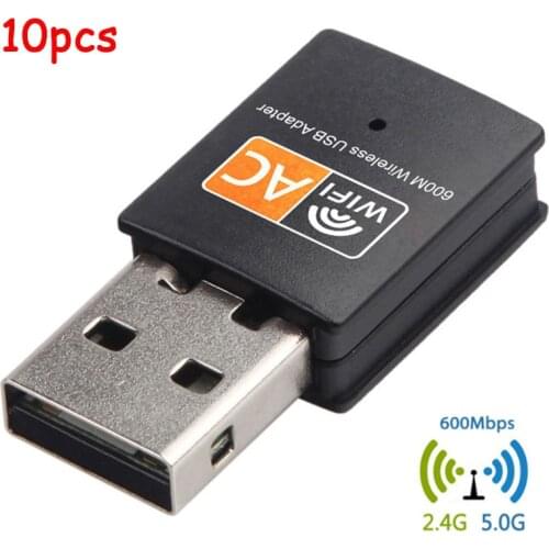 Wireless USB WiFi Adapter 600Mbps wifi Dongle PC Network Card Dual Band wifi 2.4 G 5 Ghz Adapter Lan Ethernet Receiver AC Wi-fi