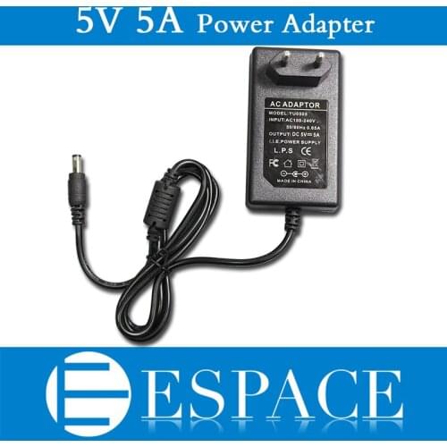 20pcs/lot 5V 5A 25W Power Supply AC 100-240V To DC Adapter For 5050 3528 Led Strips with US/EU plug free DHL