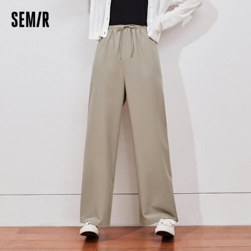 SEMIR Casual Trousers WomenS Loose Straight-Leg Pants Drape 2021 Summer New Style Thin Trend Khaki Casual Pants