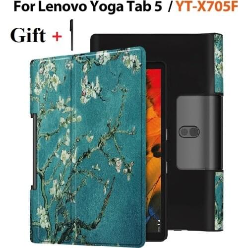 Case for Lenovo Yoga Tab5 YT-X705 2019 10.1" Smart Folio Shell Cover Magnetic Absorption Case Stand Shell Funda with Stylus