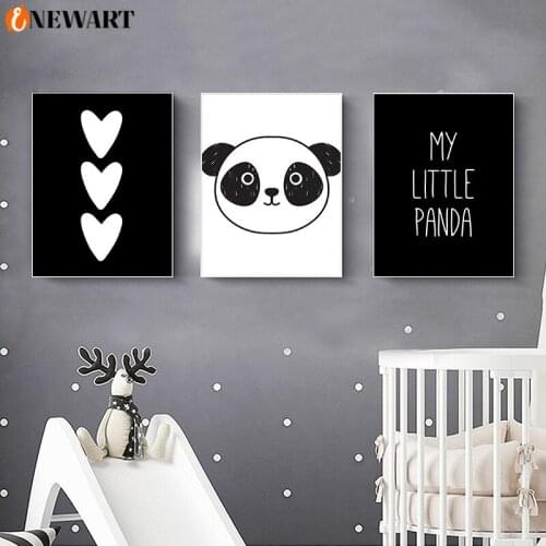 Baby Animal Panda Wall Art Nursery Canvas Painting for Kids Bedroom Decoration Picture Child Room Wall Poster Cartoon Decor