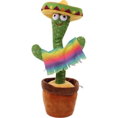 30cm/12inch Anti-Anxiety Doll Electric Cactus Plush Toy Birthday Gift Interactive Soft Realistic Cactus Dancing Cactus