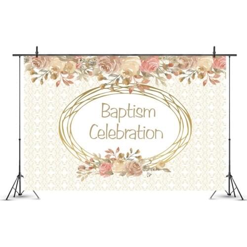 Baptism Celebration Flowers Photography Background Photo Booth Studio Decor
