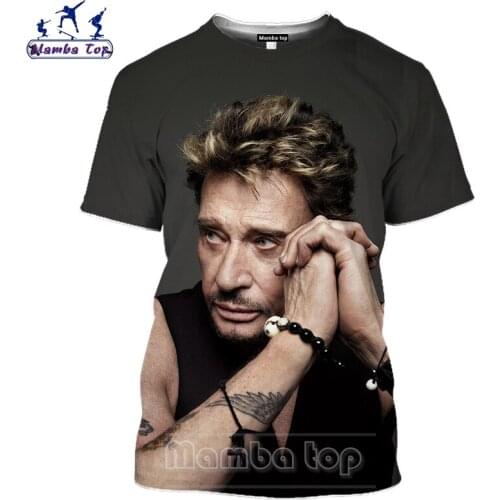 Mamba top 3D Print Johnny Hallyday T Shirt Rock Singer Mens T-shirts Short Sleeve Men Tshirt Women Tee Hip Hop Funny Streetwear