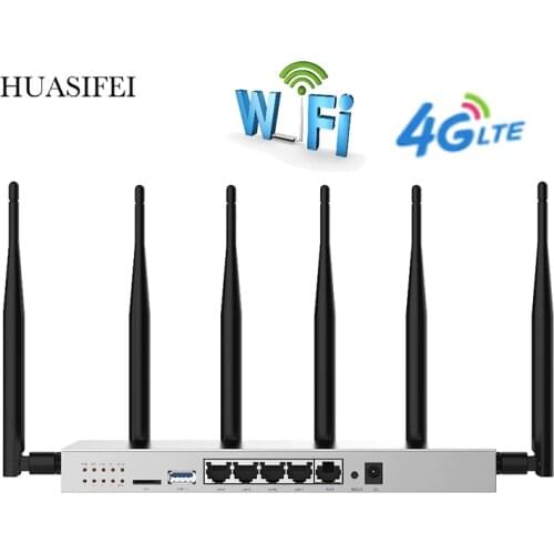 HUASIFEI CAT6 lte Router 2.4G 5G Dual Band MT7621 Gigabit Port 1200Mbps High speed Mobile Wifi Hotspot with SIM Card Slot