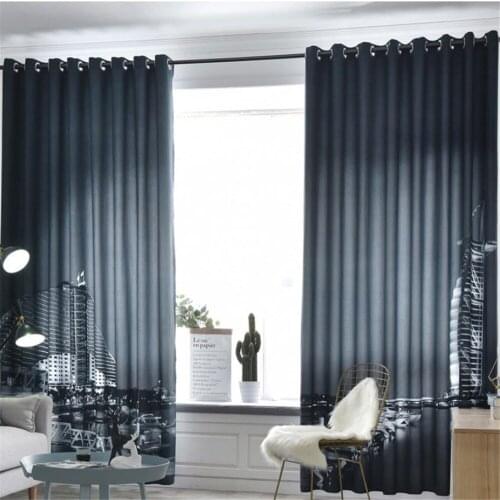 Customized 3d curtain simple modern luxury office meeting room thickening blackout soundproof windproof curtain 3d curtains