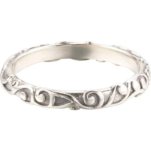 WYJZY Exquisite Vintage Sterling Silver Ms. Engagement Ring Openwork Carved Lady Exquisite Wedding Jewelry Surprise Anniversary