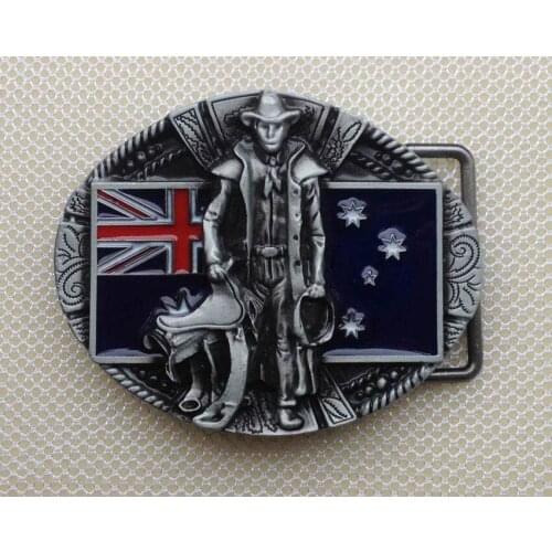 Au Cowboy belt buckle with pewter finish JF-BY212 suitable for 4cm wideth belt with continous stock free shipping