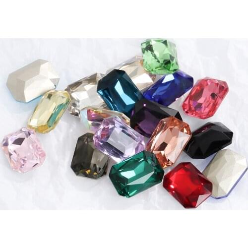 8x10/10x14/13x18MM Octagon Rhinestone Stone for Jewelry Clothes Strass Decoration Colored Beads Stone High Grade Glue On Crystal