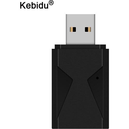 Kebidu Car USB Bluetooth 5.0 Audio Receiver Transmitter 3.5mm Audio Jack Adapter For Bluetooth Headset Speaker Handsfree Calling
