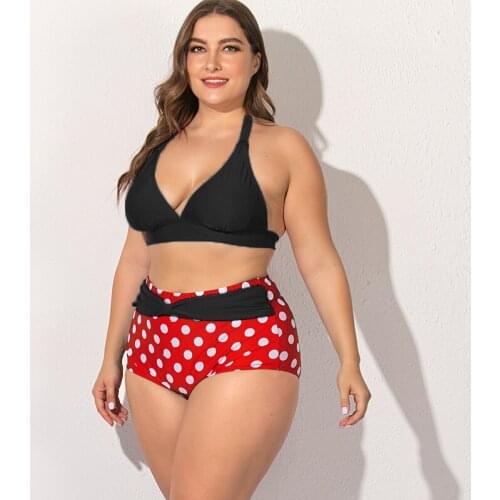 Halter Push Up Bikini Set 2021 Sexy Stitching Hit Color Women Swimsuit Swimwear Female Large Size High Waist Brazilian Biquinis