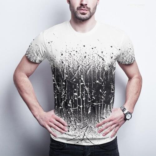 Summer Fashion European and American Style Ink 3d Printing T-shirt Mens Casual Shirt O Plus Size Parent-child Wear