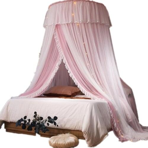 Kid Baby Bed Canopy Bedcover Mosquito Net Curtain Bedding Romantic Baby Girl Round Dome Tent Cotton