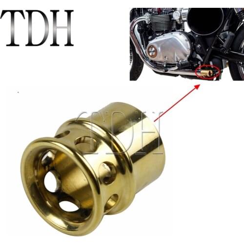 Motorcycle Old School Brass Exhaust Tips Exhaust Plug Fit 1-3/4" Pipe for Harley Softail Sportster Custom Chopper Cafe Racer