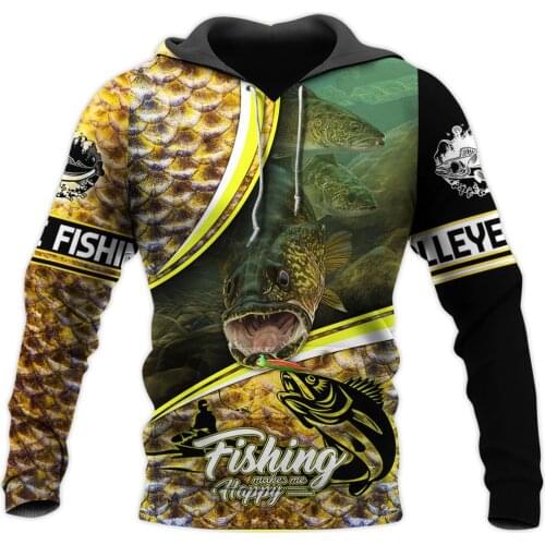 Cool Fishing Animal 3D Printed Mens Hoodie Harajuku Fashion Sweatshirt Unisex Casual Jacket Pullover sudadera hombre KJ056