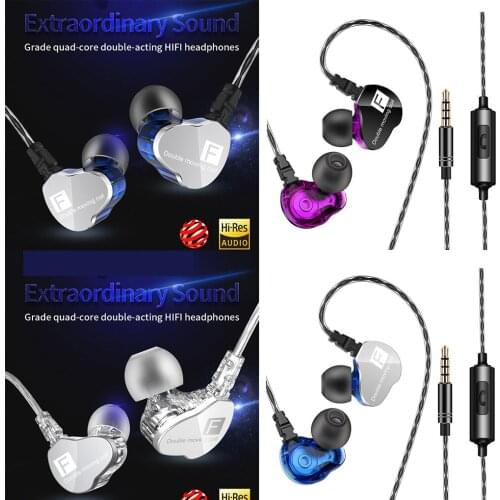 QKZ CK9 Earphone Dual Moving Coil In-ear Headset Heavy Bass Stereo Earphone HIFI DJ Running Sport Earphone Headset Earbud