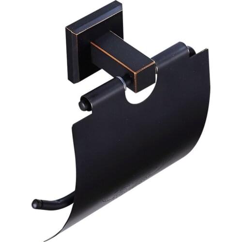 New American Style Paper Holder Bathroom Pendant Brass Black Bronze Square Chassis Tissue Holder