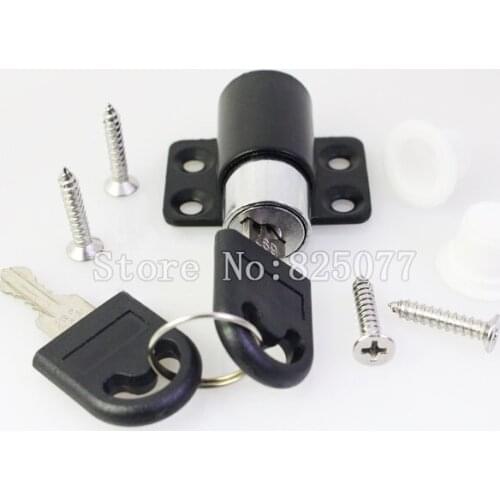 DHL Wholesale 100PCS Black Color Sliding Window Lock with Key Child Safety Protection Limit Lock Sliding Door Lock