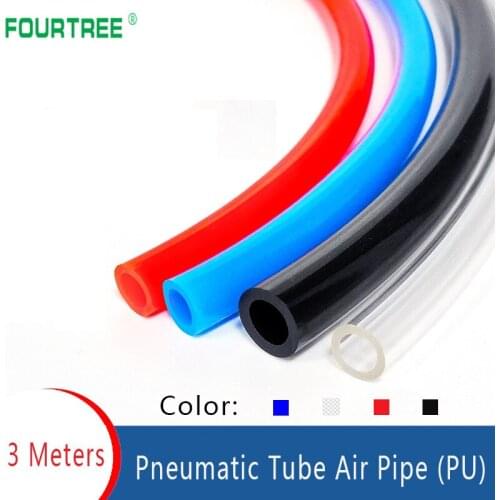 3 Meters PU Pneumatic Pipe Air Tubing Component Parts 4*2.5mm 6*4mm 8*5mm Tube Connector Line Hose For Compressor