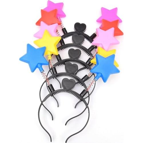 LED Luminous Headband Star Glow Party Hairdband Headdress Hair Band Festival Concert Decor Props For Children Adult Gift Toy