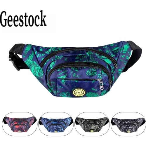 Geestock Fashion Waist Packs Men Women Banana Hip Bum Bag Running Fanny Pack Nylon Sports Belt Bag Waterproof Phone Holder