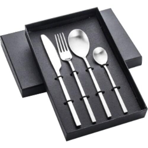 Stainless steel gold-plated painting tableware, hotel tableware gift set