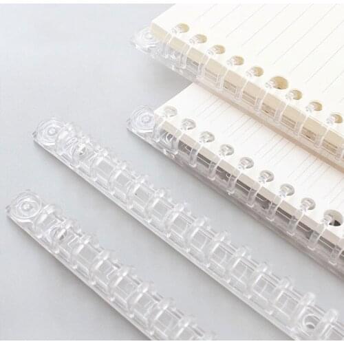 2pcs A5 20Hole Transparent Loose-leaf Binding Clip Plastic Scissors Type Detachable Binding Ring DIY Binder Paper Notebook Album