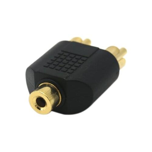 RCA Dual Lotus Plug Revolution 3.5 Jack Female Hifi Gold Plated Conversion Plug 3.5 Headphone Plug Revolution Lotus