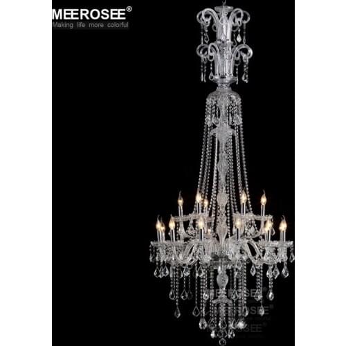 Luxury Crystal Chandelier Lighting Fixture Clear Large Hotel Crystal Light Lustres Hanging Lamp Suspension Fast Shipping MD2456B
