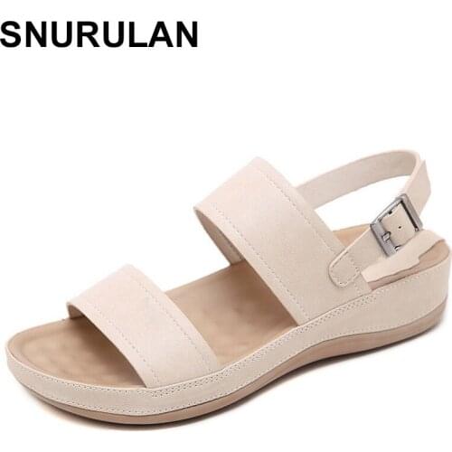 SNURULAN 2019 New Summer Sandals Womens Comfortable Casual Wedge Sandals With Thick Sole Womens Shoes Large Sizes 41, 42