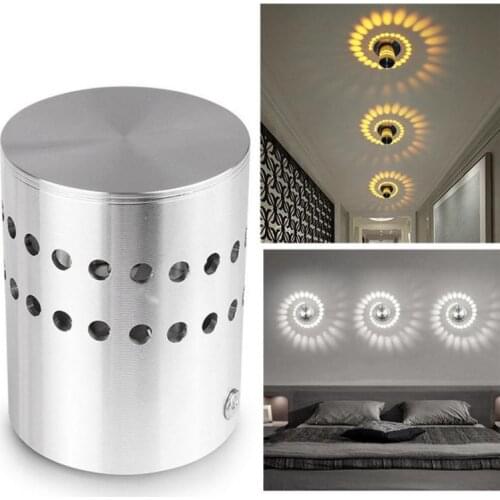 AC 86-265V Aluminum Control Spiral Hole Wall Lamp Wireless LED Wall Light modern Indoor Fixture Sconce Living Room Stairs